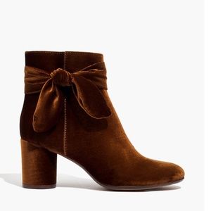 Madewell Esme Bow Boot in Velvet size 8.5